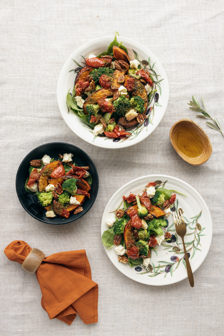 Winterse salade met broccoli & pompoen