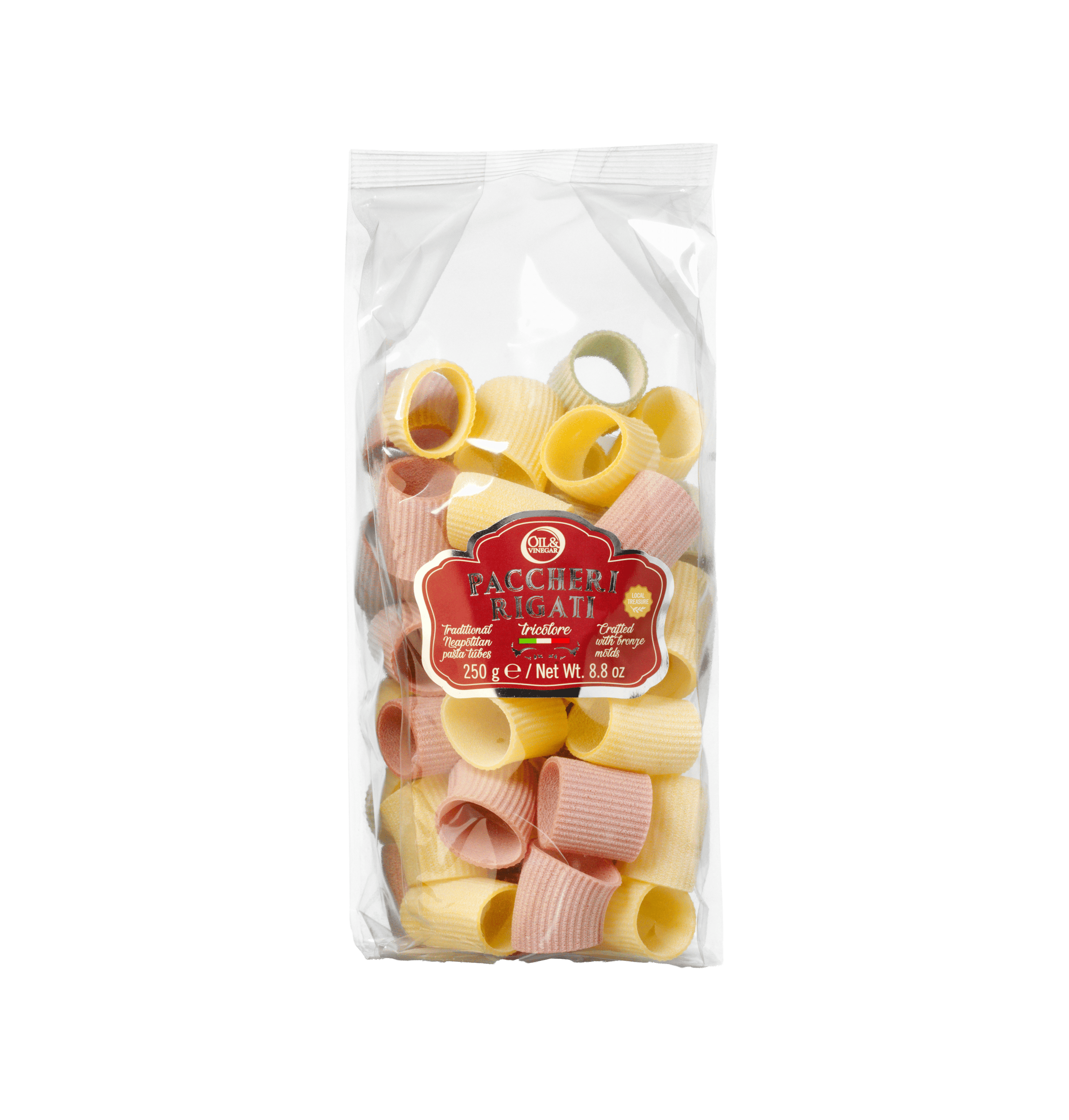 Pastabuisjes - Paccheri Rigati Tricolore - 250g