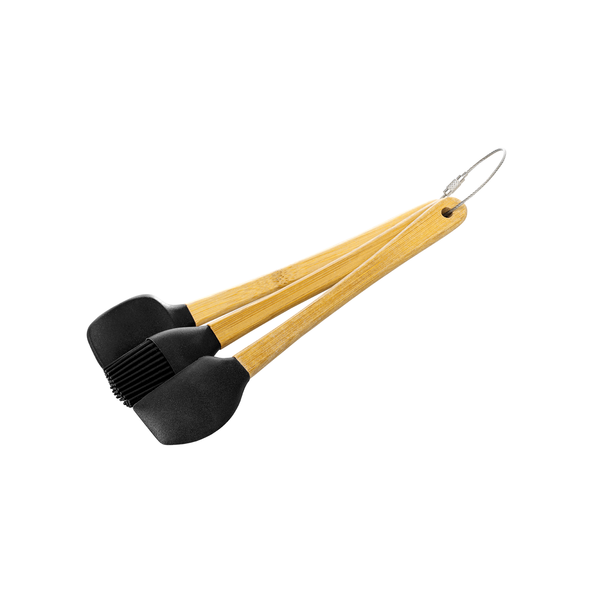 Kitchen tools set zwart - 3 stuks