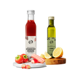 Aardbeien-rabarberazijn & Extra vierge olijfolie met citroen - 2x250ml