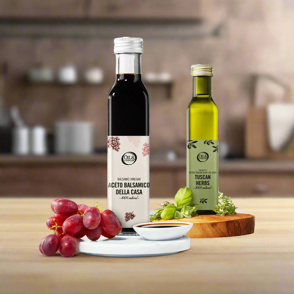 Balsamicoazijn & Extra vierge olijfolie met Toscaanse kruiden - 2x250ml